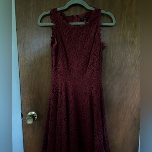 Burgundy dress size 1 with floral design